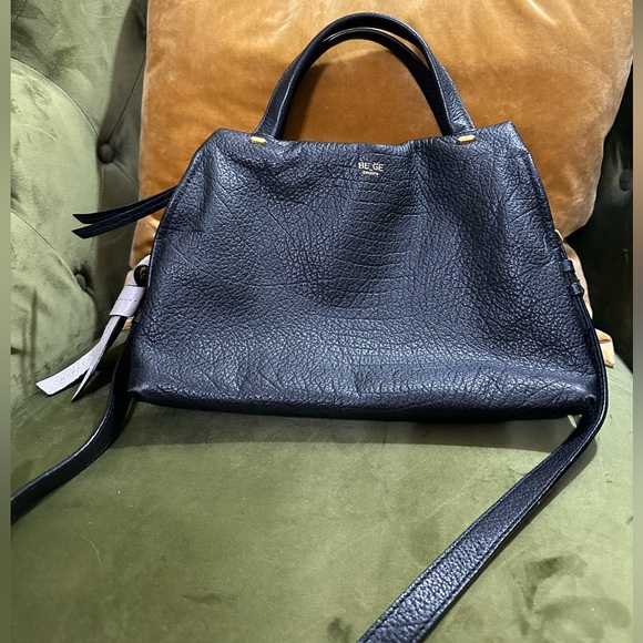 Be_ge Black Leather Handbag - Picture 1 of 11